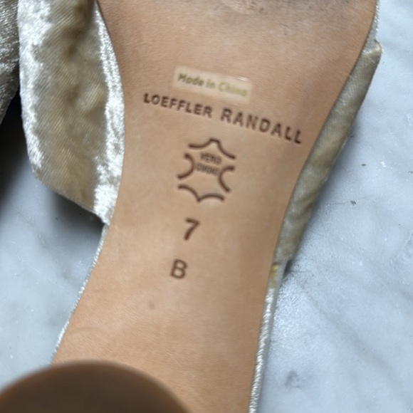 Loeffler Randall Celeste Velvet Slip on Sandal in Metallic Beige Size 7 - Picture 8 of 12